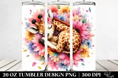 Colorful Giraffe Sleeping in a Flower | 20 oz Tumbler Product Image 2