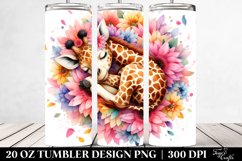 Colorful Giraffe Sleeping in a Flower | 20 oz Tumbler Product Image 2