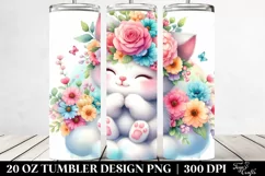 Cartoon-Style Kitten on Cloud, High-Res 20 Oz Tumbler Product Image 2