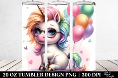 Cute Baby Unicorn Tumbling in the Wind | 20 Oz Tumbler Product Image 2