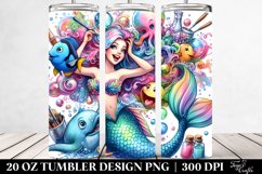 Funny Vibrant Mermaid | 20 oz Tumbler Product Image 2
