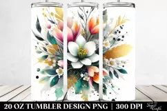 Vibrant Abstract Bouquet with Gold Foil | 20 oz Tumbler Product Image 2