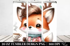 Cute German Shepherd with Reindeer Horns 20 Oz Tumbler Product Image 2