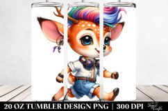 Cute Baby Deer Running Tumbler | 20 oz Tumbler Product Image 2