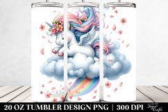 Cute Baby Unicorn Tumbling in Spring Petals | 20 Oz Tumbler Product Image 2