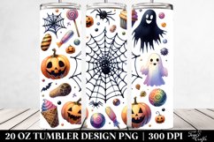 Simple Funny Halloween Clipart with Cobweb 20 Oz Tumbler Product Image 2