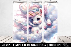 Cute Baby Unicorn Tumbling with Spring Petals | 20 Oz Product Image 2