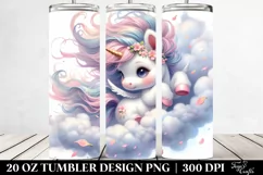 Cute Baby Unicorn Tumbling with Spring Petals | 20 Oz Product Image 2