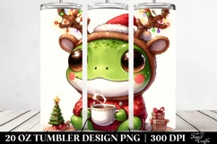 Cute Baby Frog with Tea Cup, 20 Oz Tumbler Product Image 2
