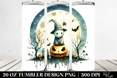 Simple Funny Halloween Clipart with Full Moon 20 Oz Tumbler Product Image 2