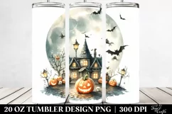 Simple Funny Halloween Clipart with Full Moon 20 Oz Tumbler Product Image 2