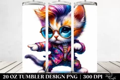 Colorful Bird with Sunglasses 20 Oz Tumbler Product Image 2
