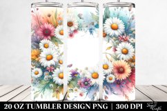 Colorful Abstract Daisy Frame | 20 Oz Tumbler Product Image 2