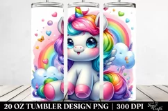sitting funny Cute Unicorn | 20 oz Tumbler Product Image 2