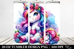 Funny Sitting Cute Unicorn | 20 oz Tumbler Product Image 2