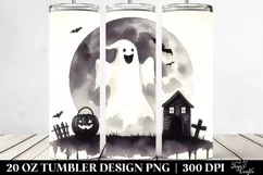Simple Vintage Halloween Ghost Tumbler | 20 oz Tumbler Product Image 2