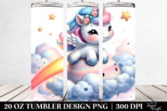 Cute Baby Unicorn Riding on a Comet | 20 Oz Tumbler Product Image 2