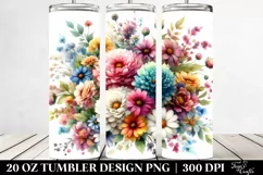 Colorful Watercolor Flowers Clipart Product Image 2