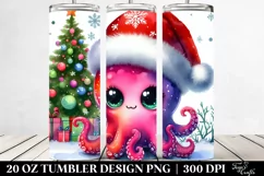 Baby Octopus with Christmas Lights 20 Oz Tumbler Product Image 2