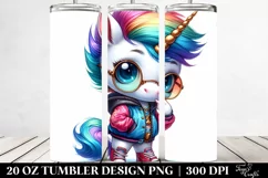 Excited Baby Unicorn Model, Transparent 20 Oz Tumbler Product Image 2