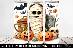 Funny Halloween Clipart with Mummy's Tomb 20 Oz Tumbler Product Image 2