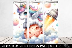 Cute Baby Unicorn Riding on a Comet | 20 Oz Tumbler Product Image 2