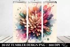 Abstract Pastel Wooden Chrysanthemum 20 Oz Tumbler Product Image 2