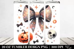 Retro Halloween Glittery Bow Tumbler Product Image 2