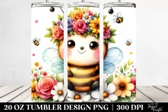 Watercolor Sitting Bee 20 Oz Tumbler Product Image 2
