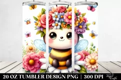 Watercolor Sitting Bee 20 Oz Tumbler Product Image 2