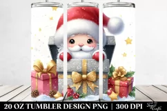 Santa Behind Gift Box Clipart 20 Oz Tumbler Product Image 2