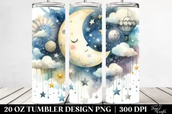 Whimsical Half Moon with Stars | 20 oz Tumbler Product Image 2