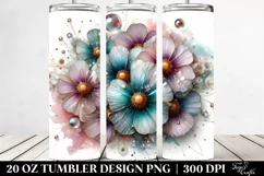 Glossy Cosmos with Golden Insertions | 20 Oz Tumbler Product Image 2