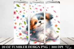 Colorful Dog Tumbling Petals Tumbler Design Product Image 2