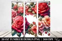 Colorful Rose Frame Tumbler | 20 oz Tumbler Product Image 2