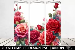 Colorful Rose Frame Tumbler | 20 oz Tumbler Product Image 2