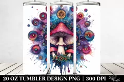 Vibrant Celestial Mushroom Clipart 20 Oz Tumbler Product Image 2
