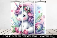 Cute Baby Unicorn from | 20 oz Tumbler Product Image 2