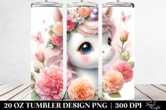 Baby Unicorn with Carnation Frame | 20 oz Tumbler Product Image 2