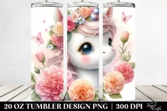 Baby Unicorn with Carnation Frame | 20 oz Tumbler Product Image 2