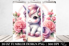 Baby Unicorn with Carnation Frame | 20 oz Tumbler Product Image 2
