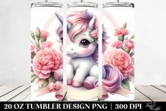 Baby Unicorn with Carnation Frame | 20 oz Tumbler Product Image 2
