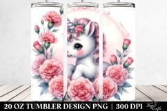 Cute Baby Unicorn with Carnation Frame from | 20 oz Tumbler Product Image 2