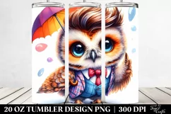 Proud Owl Posing, Transparent 20 Oz Tumbler Product Image 2