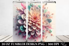 Abstract 3D Chrysanthemum Tumbler | 20 oz Tumbler Product Image 2