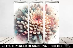 Abstract 3D Chrysanthemum Tumbler | 20 oz Tumbler Product Image 2