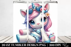 Cute Baby Unicorn with Beachwear from | 20 oz Tumbler Product Image 2