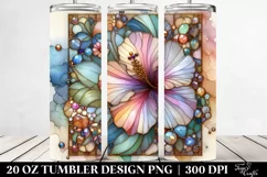 Abstract Hibiscus Stained 20 Oz Tumbler Product Image 2