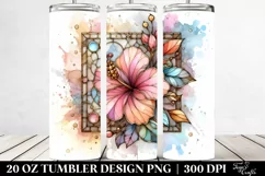 Abstract Hibiscus Stained 20 Oz Tumbler Product Image 2