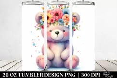 Cute Bear Flower Crown | 20 oz Tumbler Product Image 2